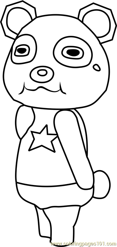 381x800 Chow Animal Crossing Coloring Page