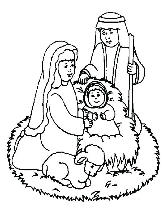 540x659 Jesus Christmas Coloring Pages And Baby Color Page Religious Color