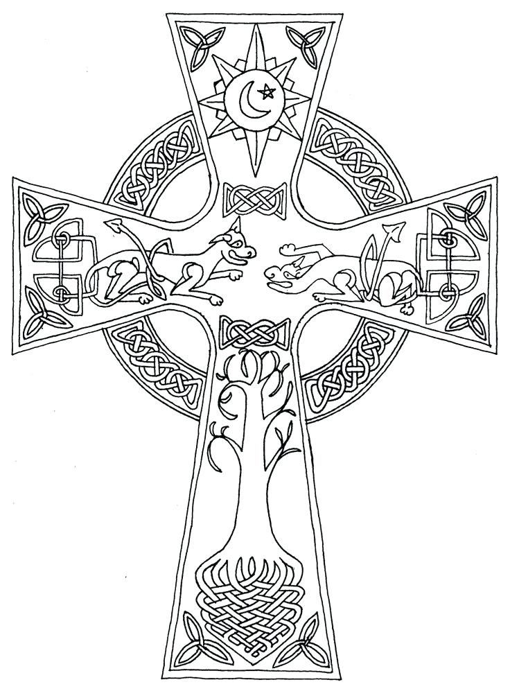 736x994 Coloring Pages Crosses Cross Coloring Page Christian Coloring