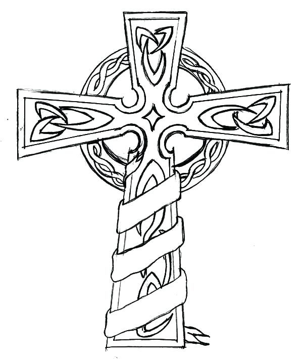 600x710 Cross Coloring Pages Famous Cross Coloring Pages Christian Cross