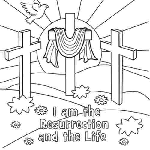 500x500 Easter Religious Coloring Page Free Printable Christian Easter