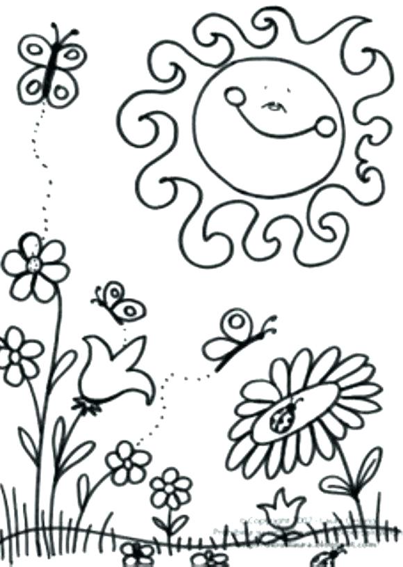 580x816 Free Spring Coloring Pages