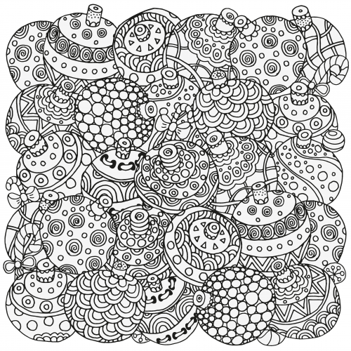 500x500 Christmas Coloring Anti Stress Therapy 4 Decking, Hall And Adult