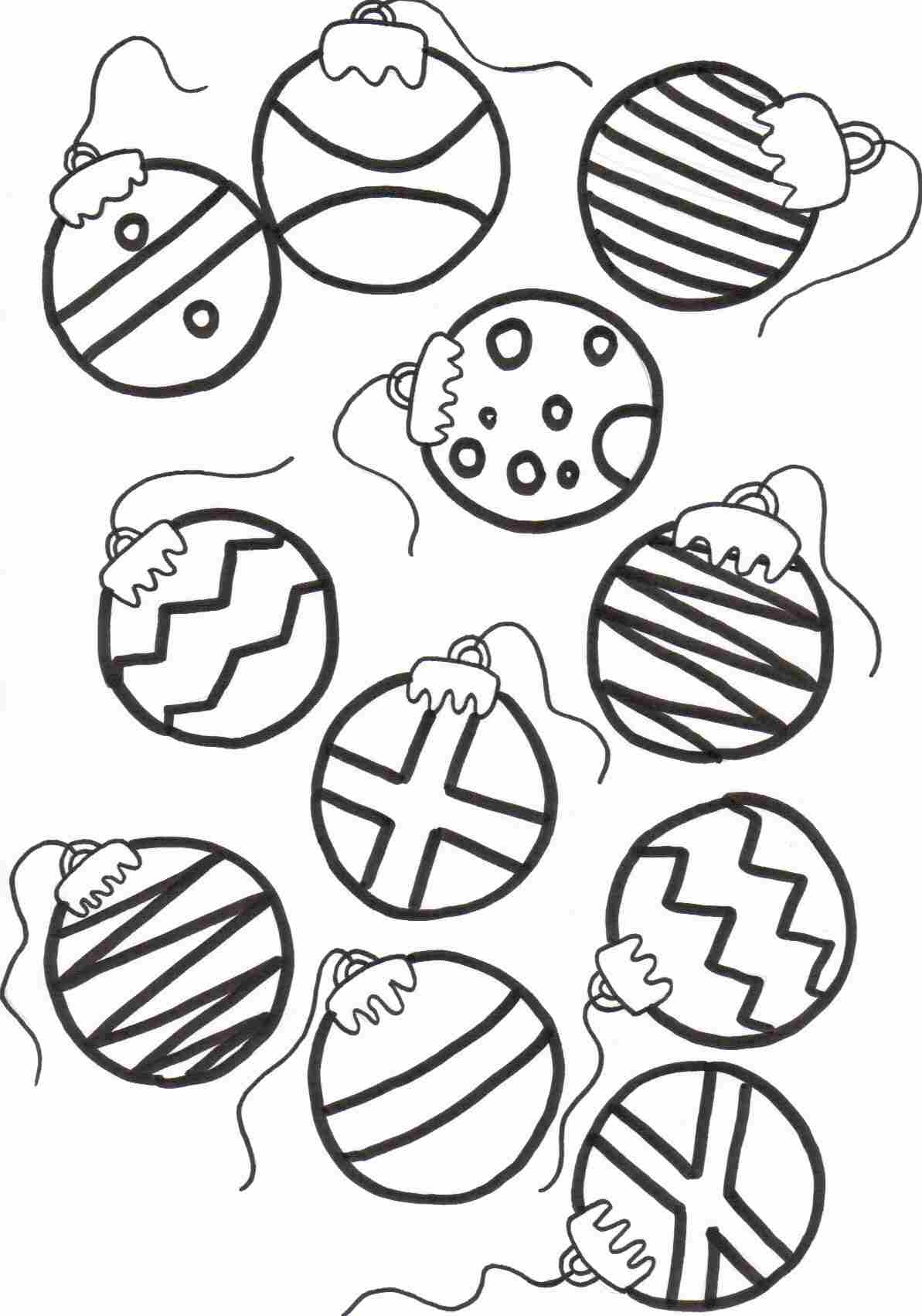 1193x1702 Printable Christmas Balls Coloring Pages