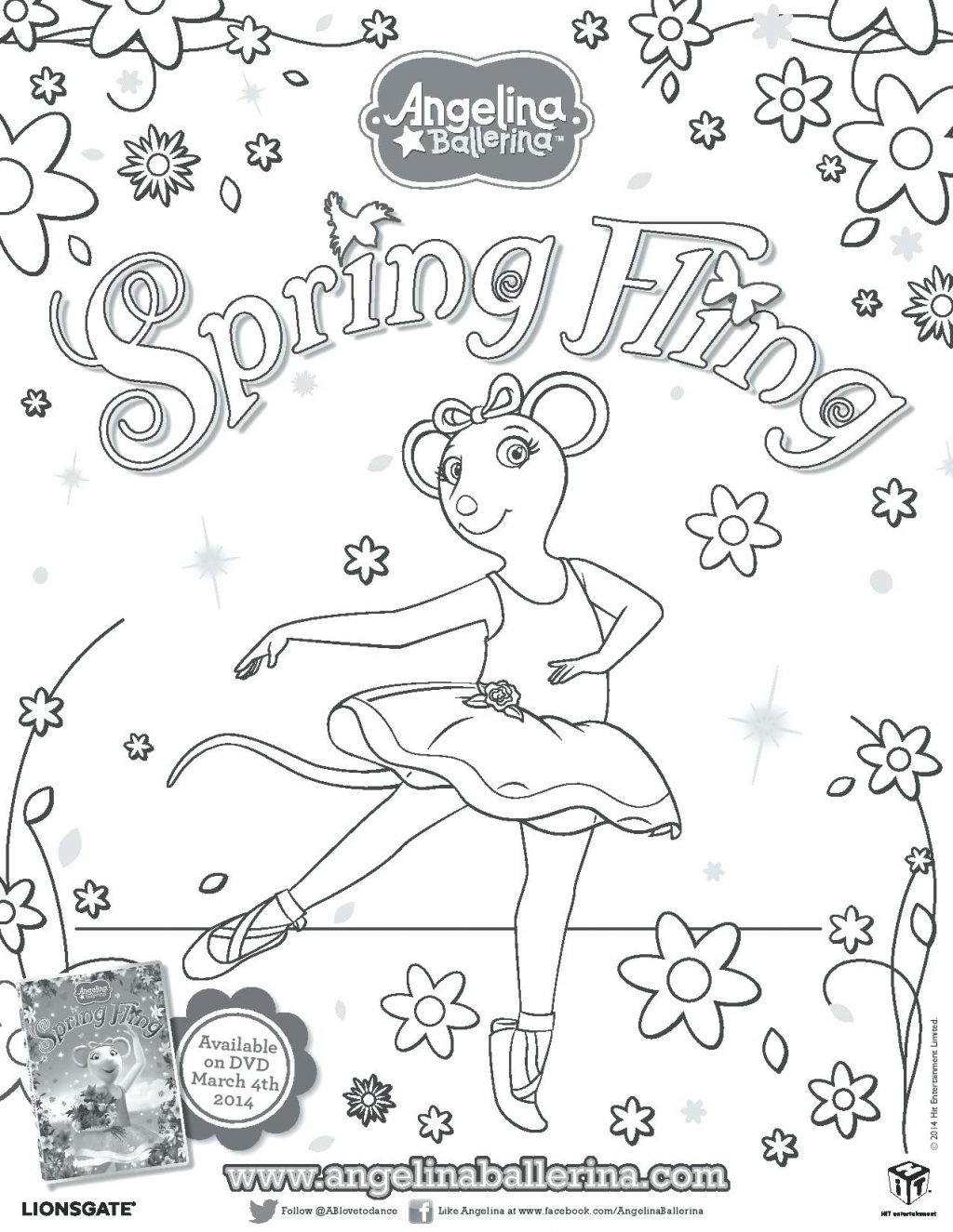 1024x1325 Coloring Page ~ Angelina Ballerina Coloring Pages Spring Fling