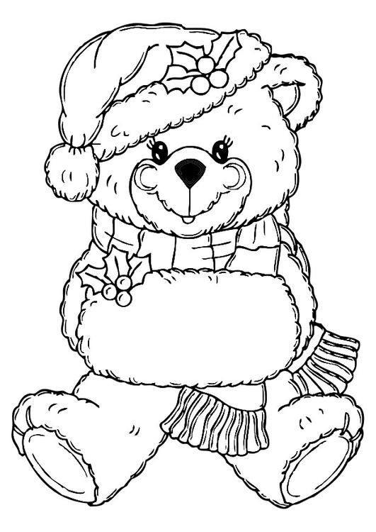 531x750 Coloring Page Christmas Bear
