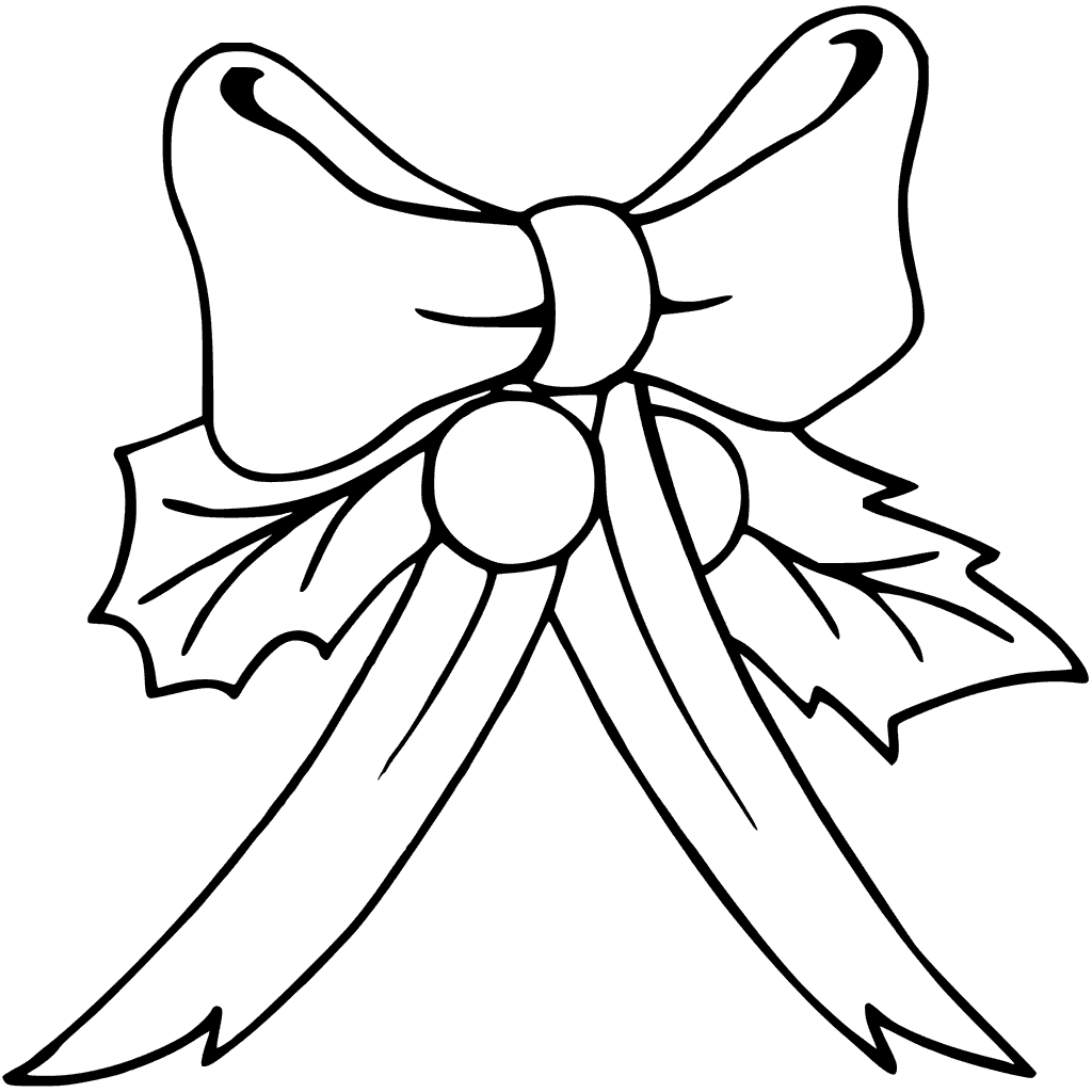 1024x1024 Christmas Bows Coloring Pages Printable