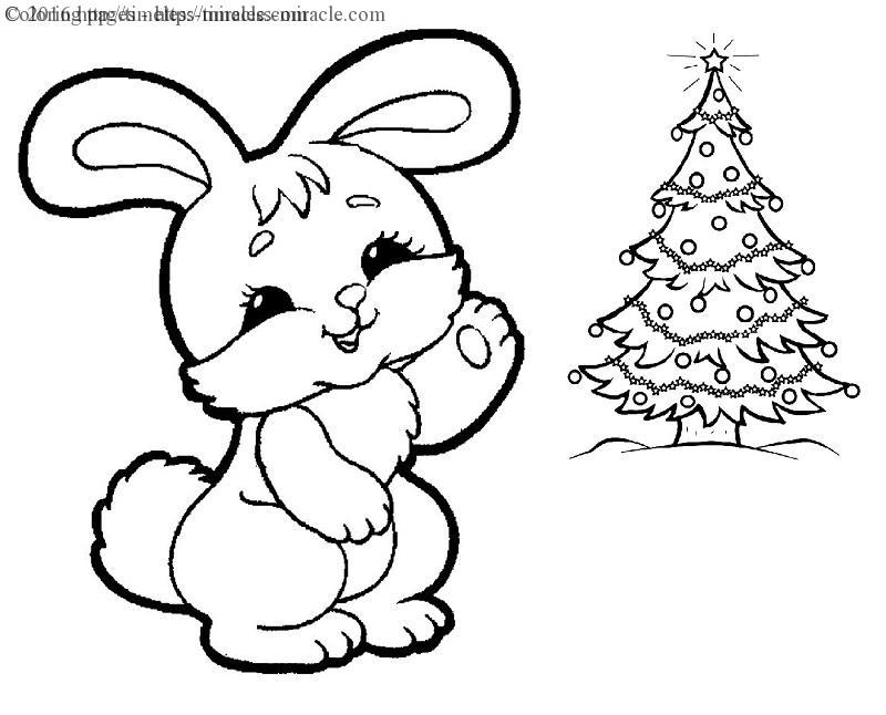 Christmas Bunny Coloring Pages