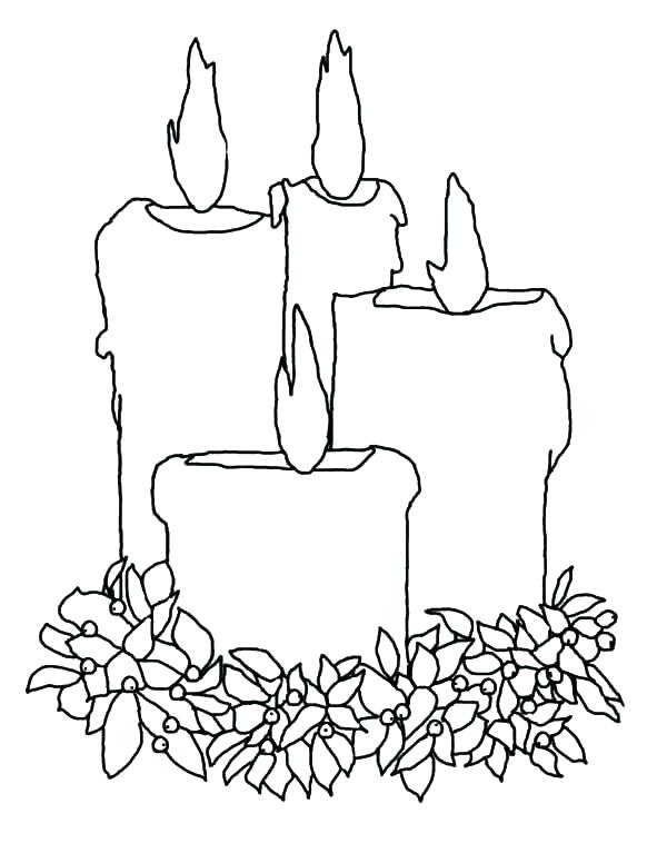 600x776 Christmas Candle Coloring Page Candle Coloring Page Best Toys