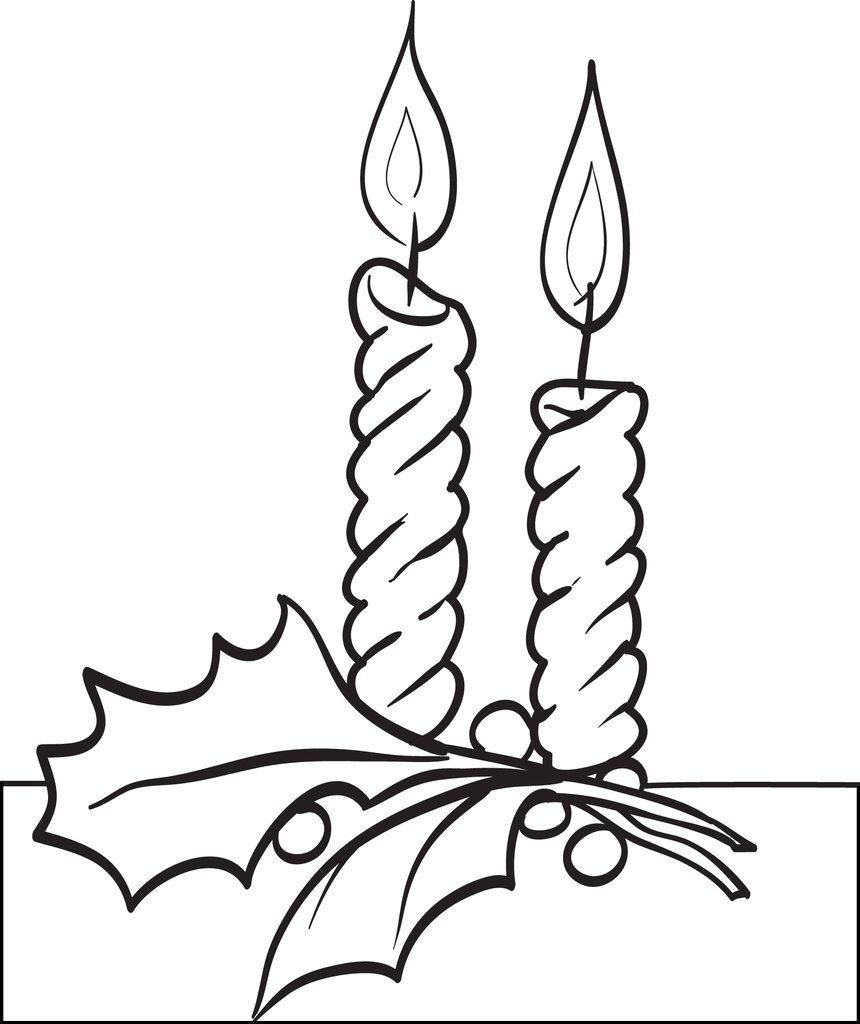 860x1024 Free Printable Christmas Candles Coloring Page For Kids