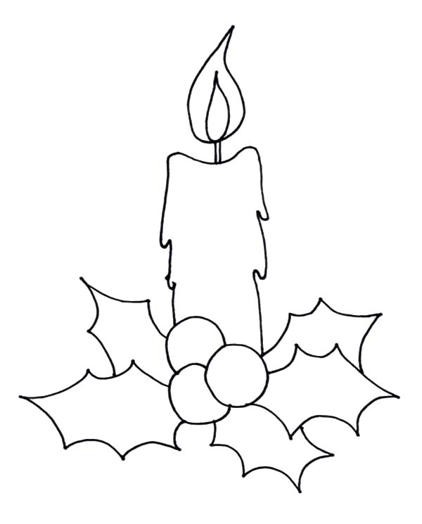 600x745 How To Draw Christmas Candle Coloring Pages Coloring Book