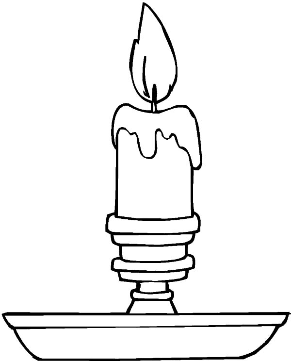600x744 Candle Coloring Page Simple Christmas Candle Coloring Pages