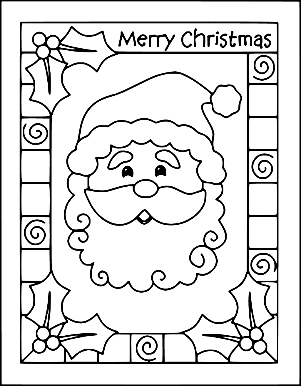 1024x1311 Free Printable Christmas Card Coloring Pages