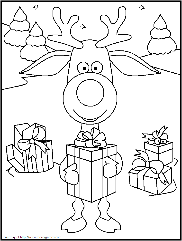 748x989 Merry Christmas Card Coloring Page