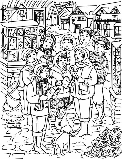 500x647 Christmas Carols Coloring Page For Kids
