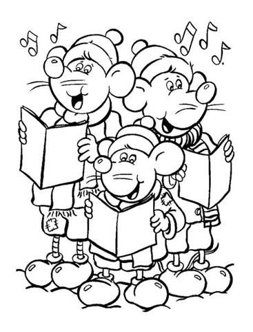 367x480 Christmas Coloring Pages 1 Pintura Tela Ratones