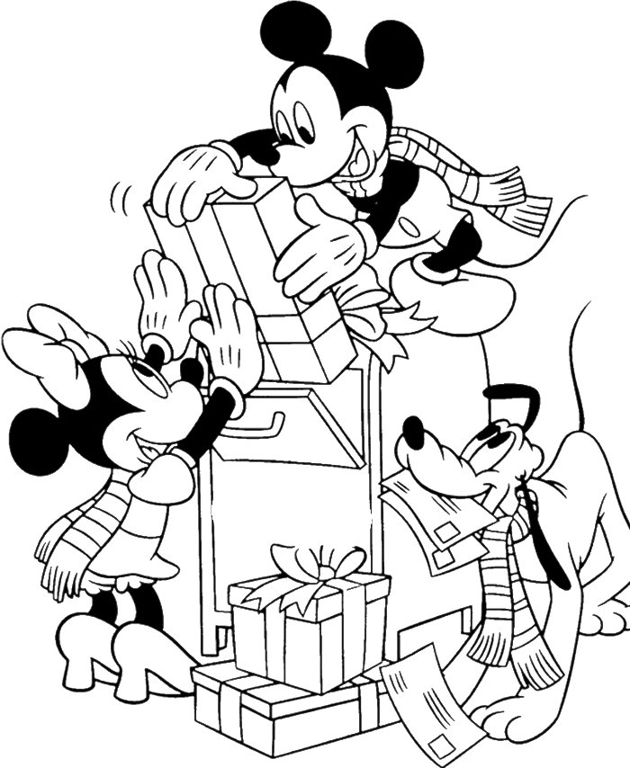 700x854 Mickey Mouse Christmas Coloring Pages