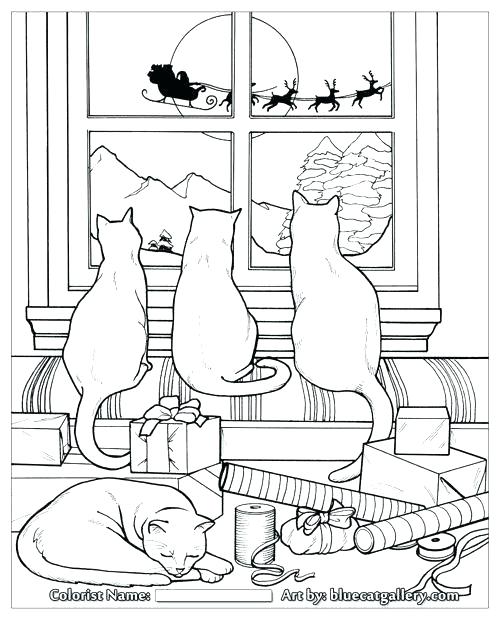 500x620 Christmas Cat Coloring Pages Cat Coloring Pages Coloring Books