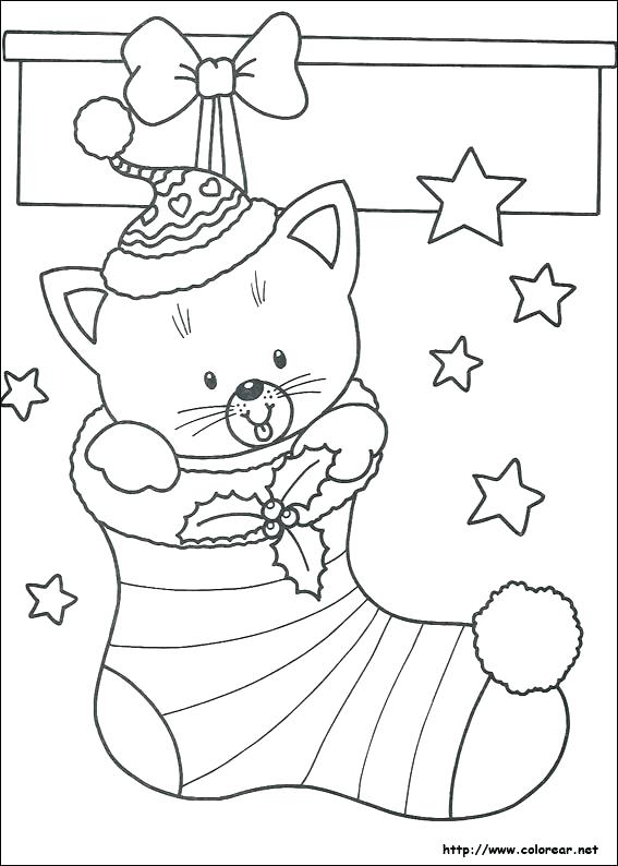567x794 Christmas Cat Coloring Pages