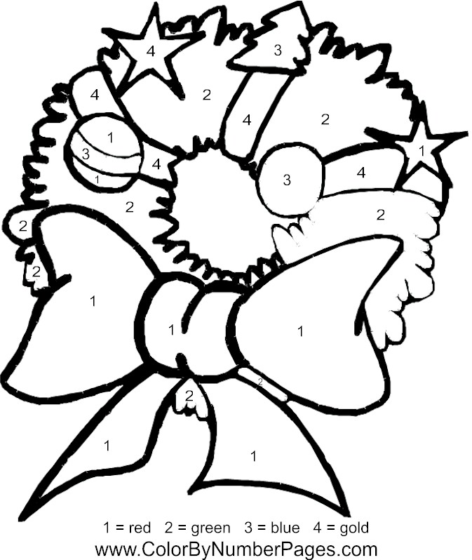 673x798 Christmas Color By Number Pages Color Number Coloring Pages