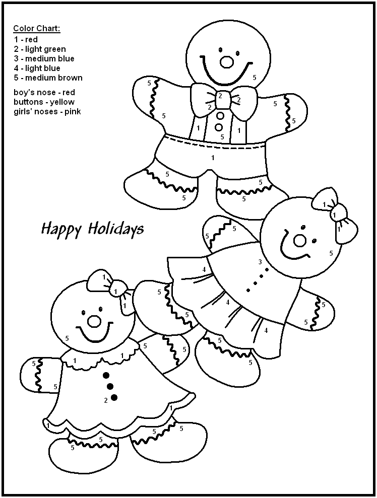 748x989 Color By Numbers Christmas Coloring Pages