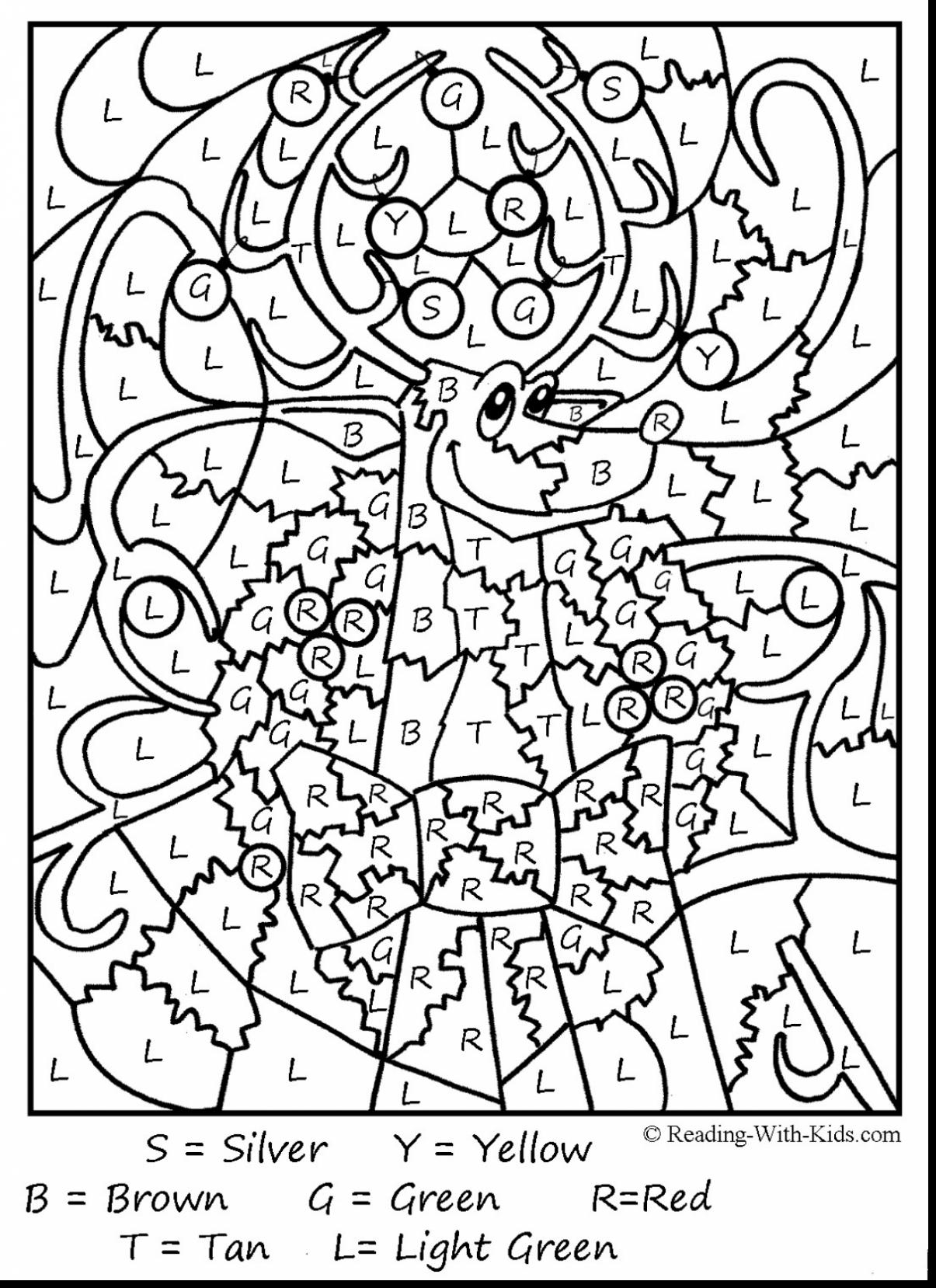 1205x1658 Unique Christmas Color By Number Coloring Pages Collection Free