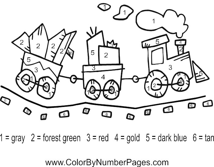 700x548 Christmas Train Color By Number