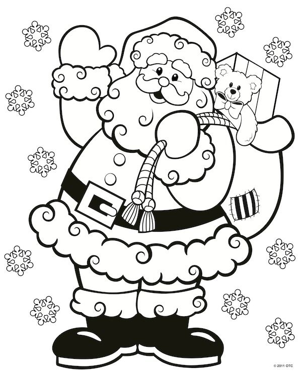 600x744 Christmas Coloring Pages Free Printable, Free And Santa