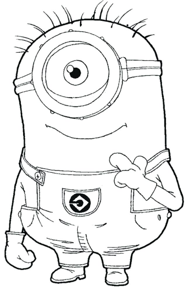 640x997 Minion Coloring Pages Despicable Me Black And White 1 Minion