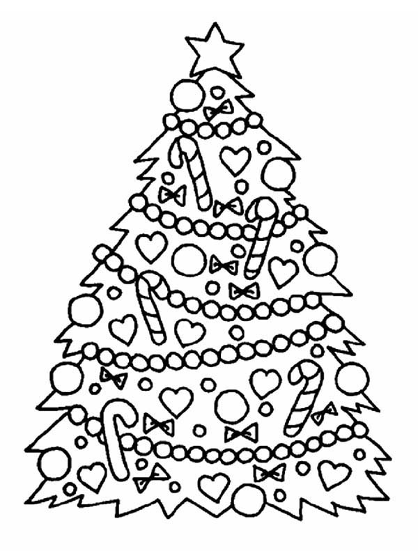 600x791 Gorgeous Christmas Tree On Christmas Coloring Page Color Luna