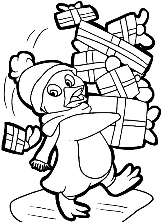 518x713 Christmas Penguin Coloring Pages Christmas Penguin Coloring Pages