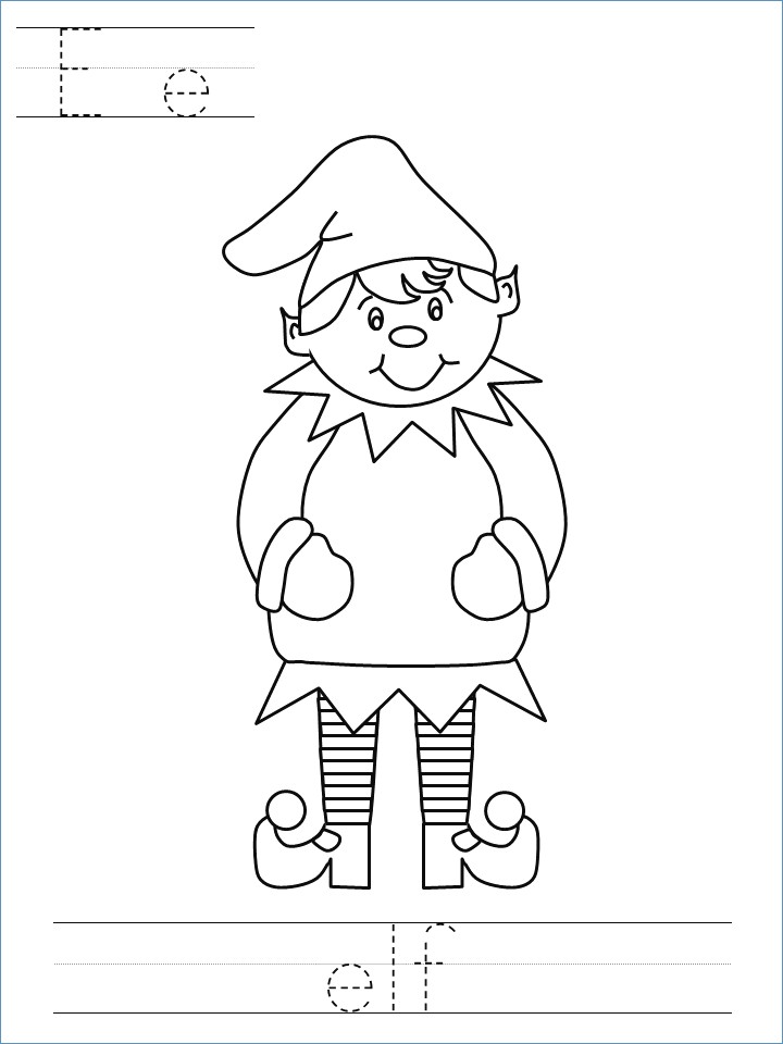 720x960 Christmas Elf Coloring Page