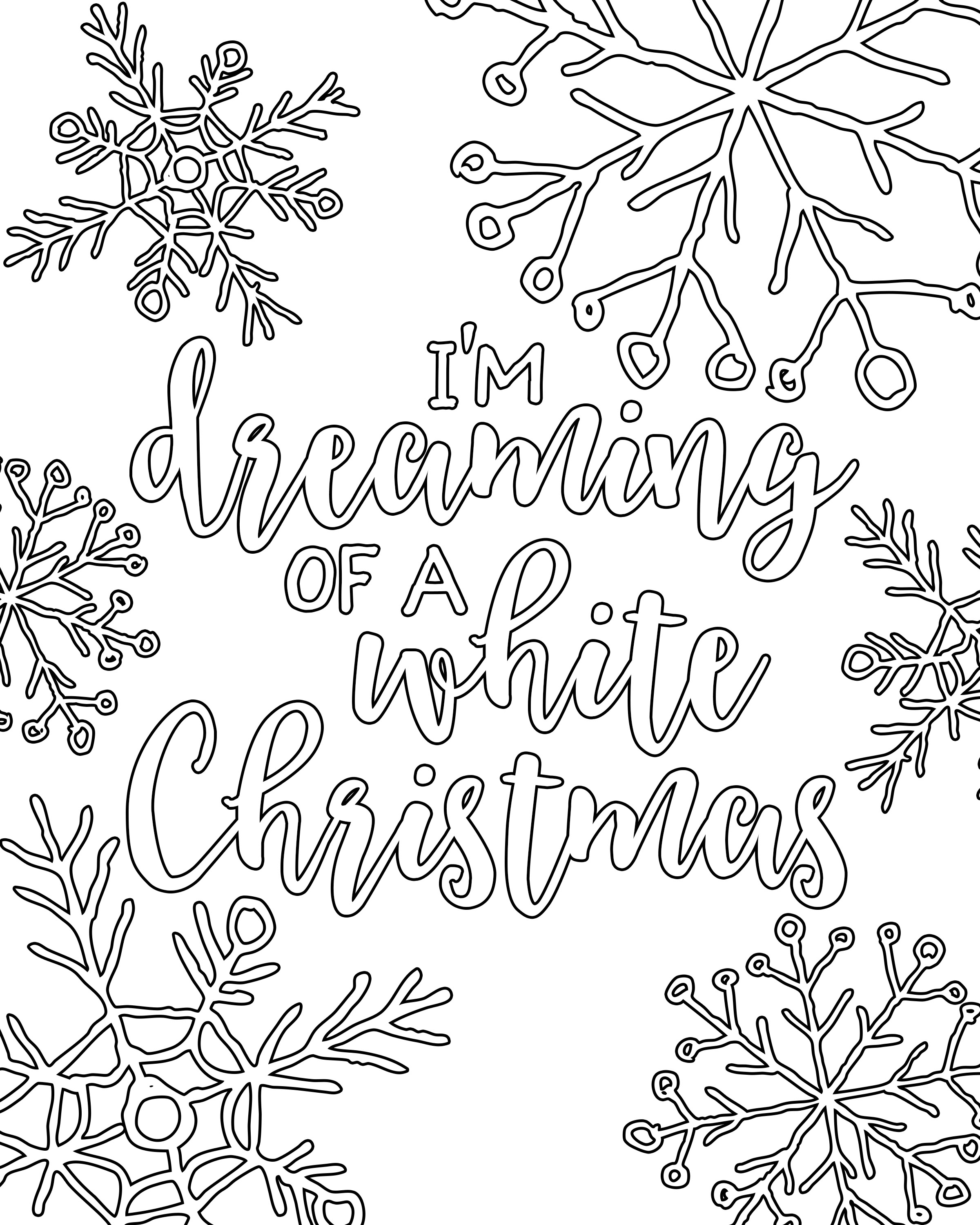 2400x3000 Free Printable White Christmas Adult Coloring Pages
