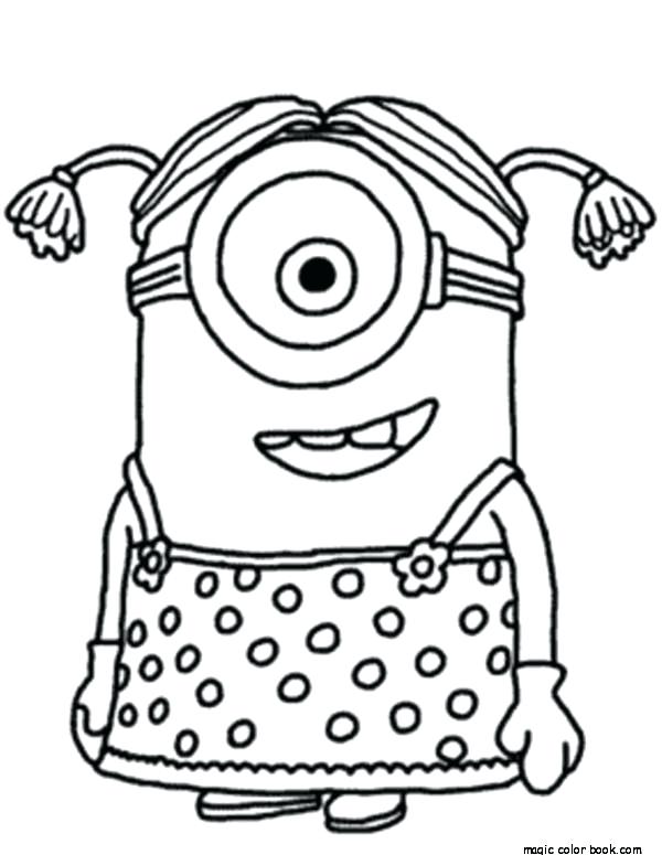 600x775 Minion Girls Coloring Pages Online Free Printable Free Minion