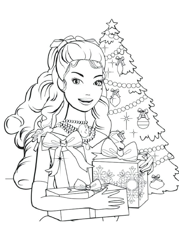 600x789 Barbie Christmas Coloring Pages Coloring Pages For Girls To Print