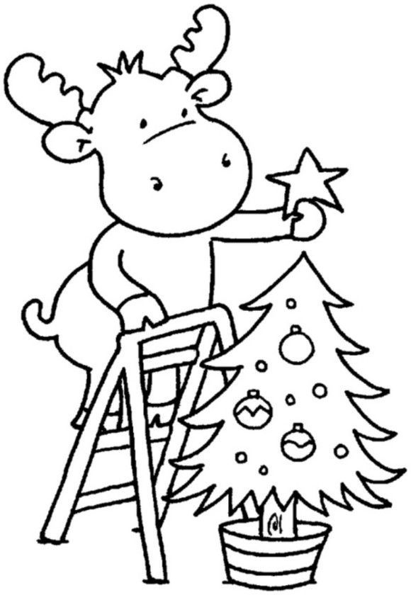 580x840 Christmas Coloring Pages For Kindergarten