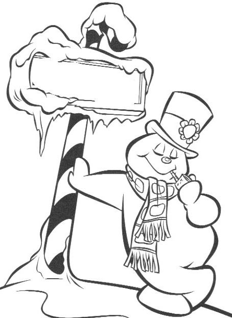 454x623 Frosty Snowman Coloring For Kids