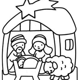 268x268 Coloring Page Of Baby Jesus In A Manger Archives