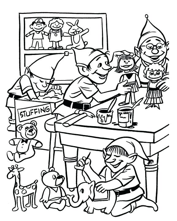 578x720 Elf Christmas Coloring Pages