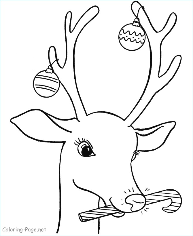 670x820 Cute Santa Reindeer Christmas Coloring Page