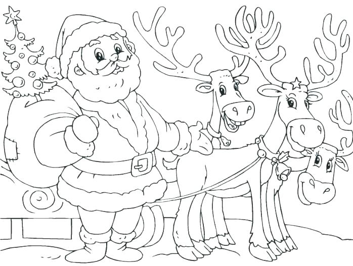 698x527 Christmas Coloring Pages Reindeer