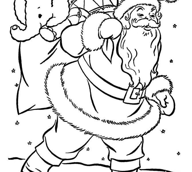 670x600 Santa Coloring Pages Pdf 1453 Free Printable Christmas Coloring