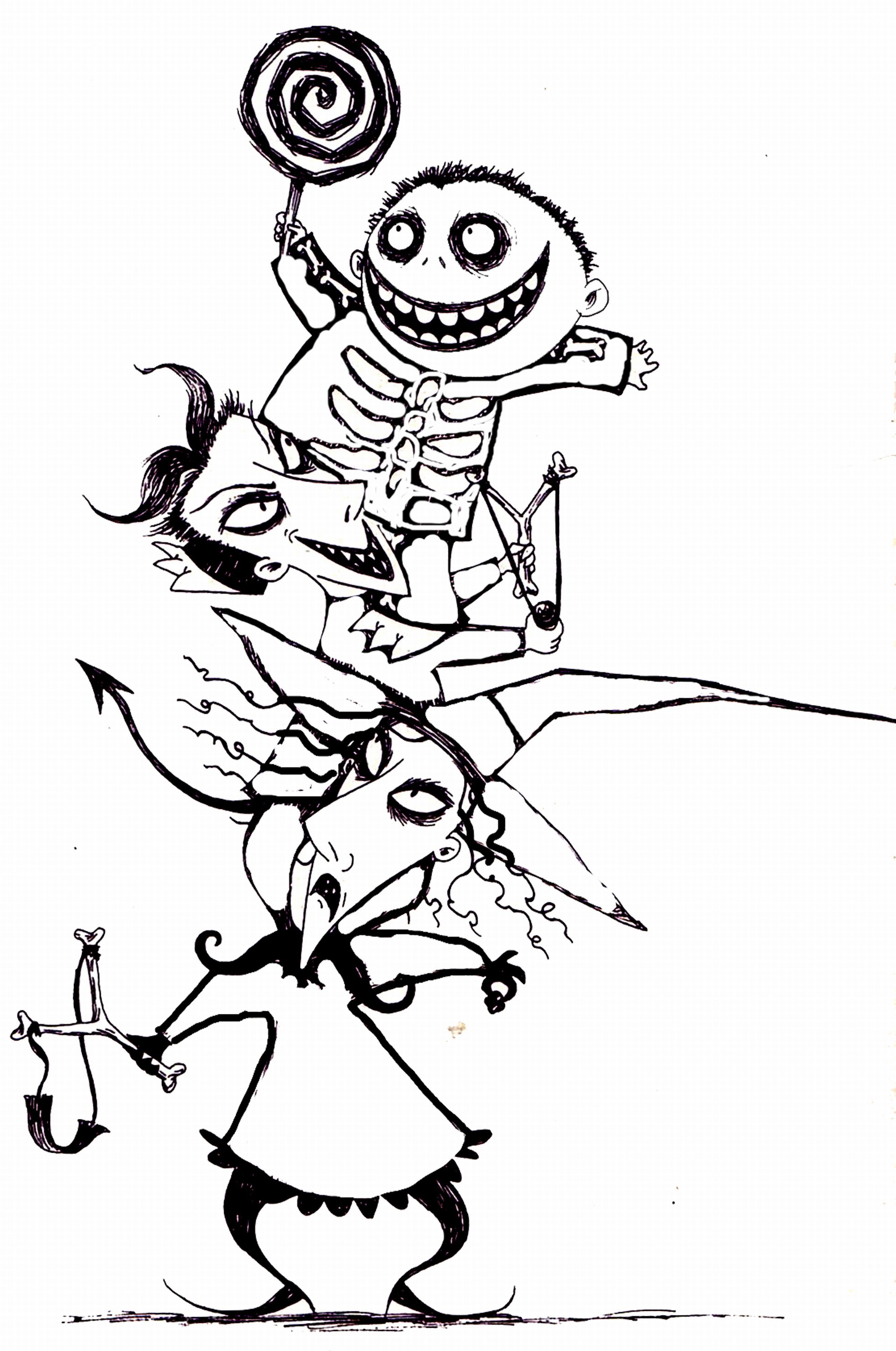 2558x3856 Free Printable Nightmare Before Christmas Coloring Pages