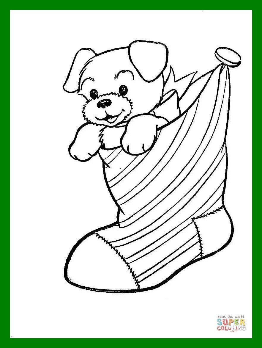 882x1170 Appealing Unlimited Printable Of A Puppy Dog In Christmas Coloring
