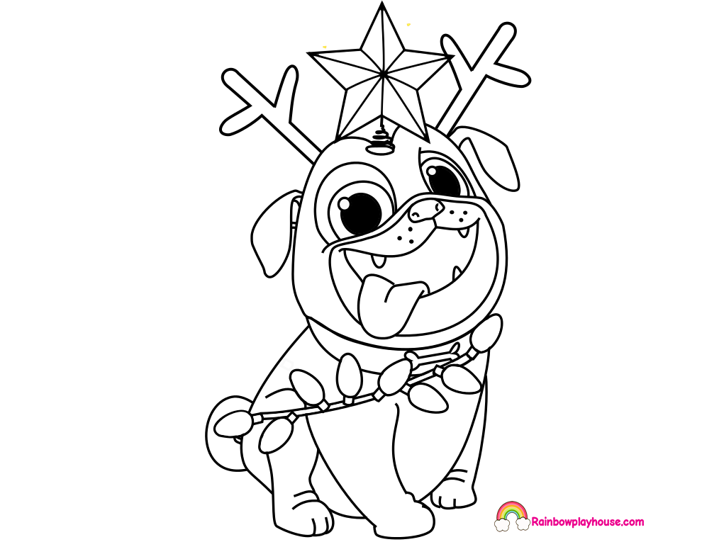 990x765 Puppy Dog Pals Rolly Printable Christmas Coloring Page
