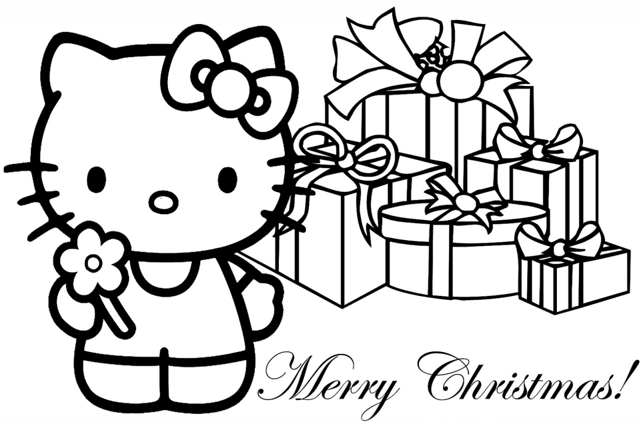 1280x867 5 Hello Kitty Christmas Coloring Pages Merry Christmas