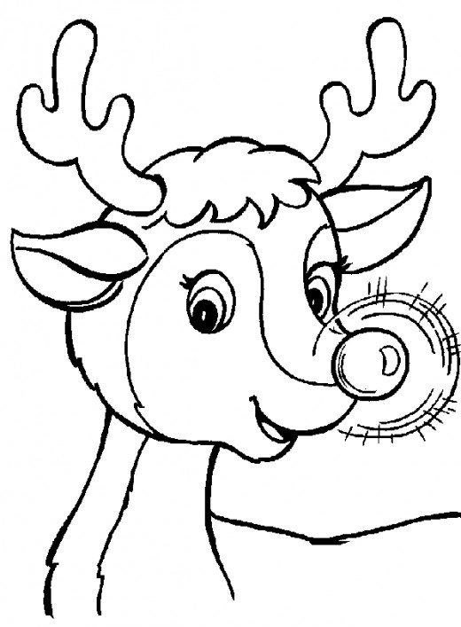 520x707 Reindeer Head Coloring Pages
