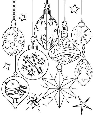 392x507 Christmas Ornament Coloring Sheets Download