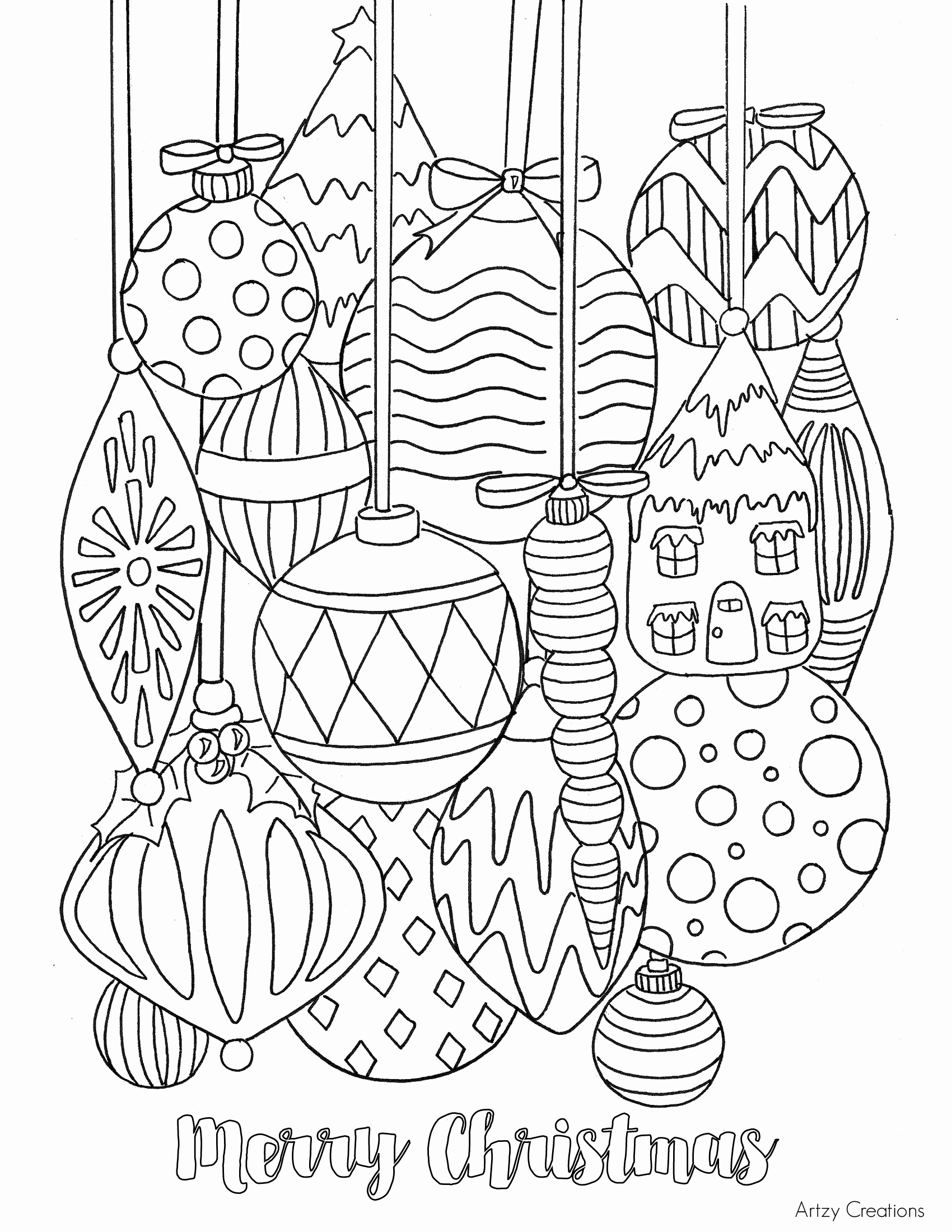 1700x2200 Simple Coloring Pages For Toddlers New Free Christmas Ornament