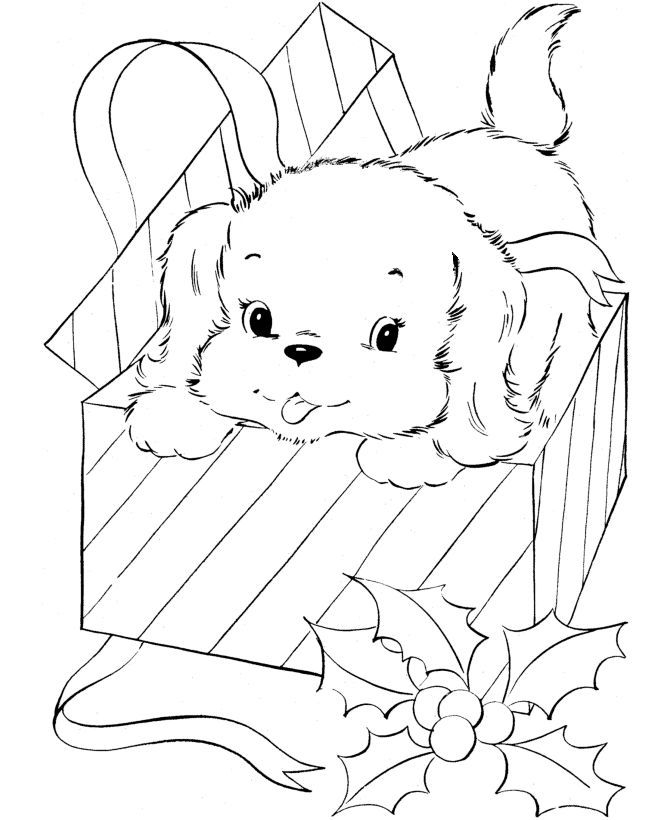 Christmas Dog Coloring Pages
